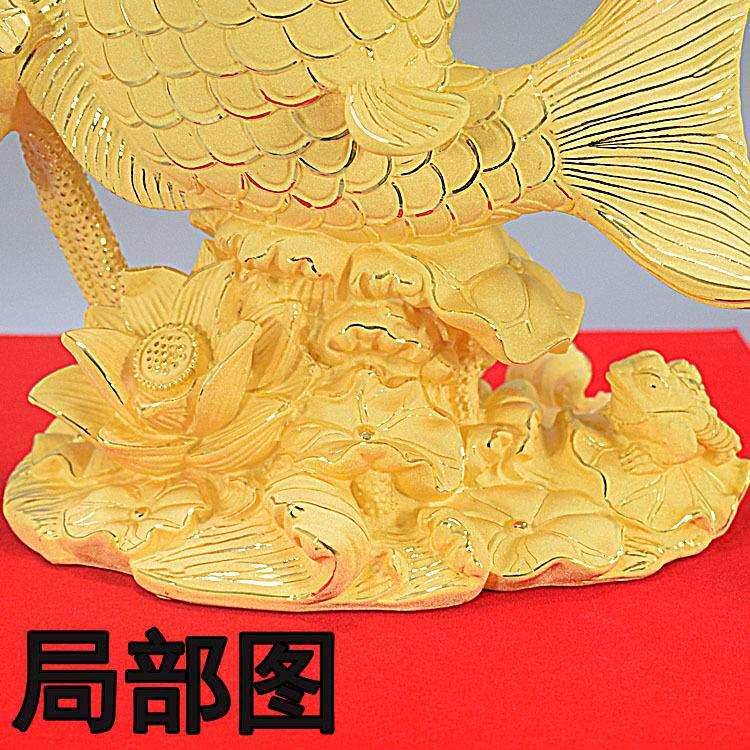 厂家莲年有余 绒沙金摆件金鱼年年有余家居大厅摆设新年贺礼