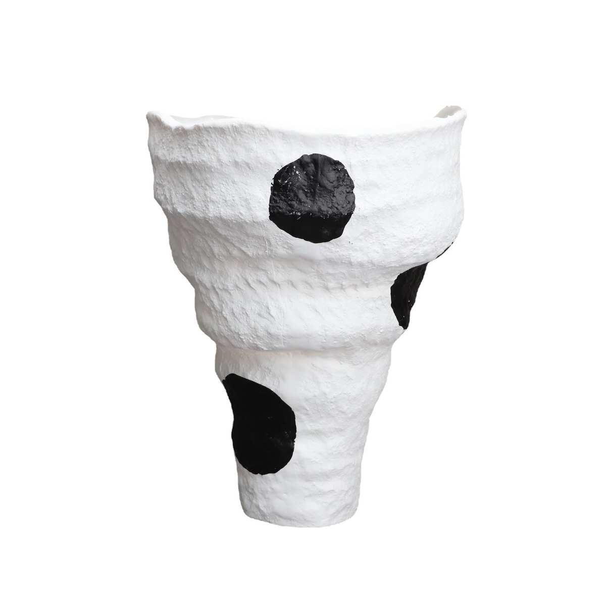 摆件花器锥形花黑白树脂卧室简约饰品桌面现代器玄关客厅黑点餐厅