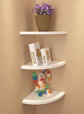 悬空置物架墙角置物架墙上三角托架圆角墙面壁架角架阳台白色