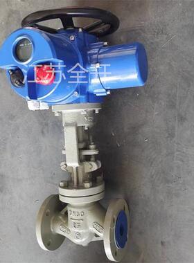 J941Y硬质合金电动硬法兰截止阀J941H-40DN300智能电动截止阀