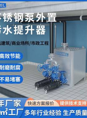 双泵污水提升装置外置不锈钢厂家效处理地下污水应用住宅商业
