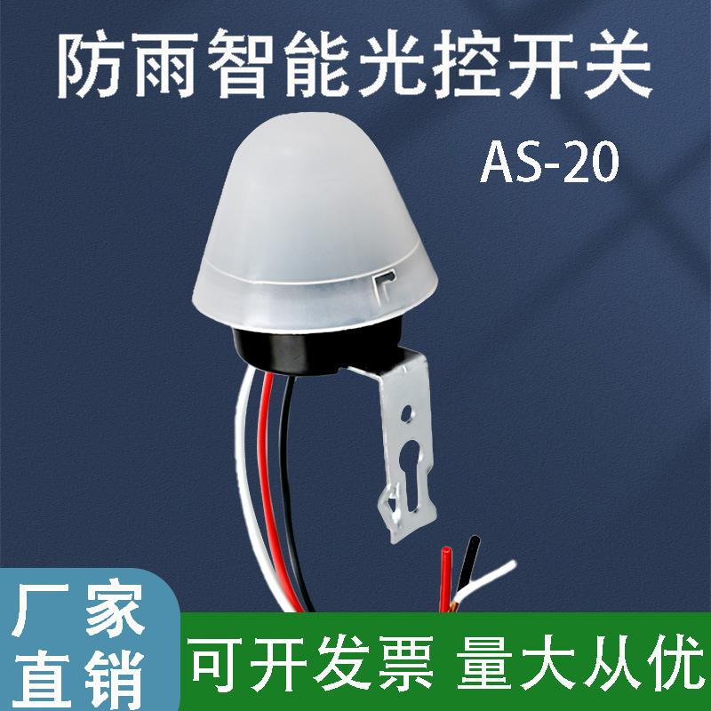AS-20路灯光控自动开关控制器光感探头感应光线灯天黑自动亮
