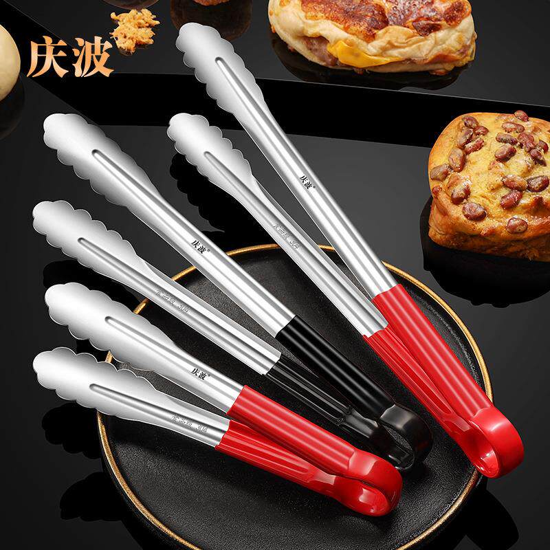 加厚加长烧烤夹炭夹子油炸耐高温烤箱防滑工具餐厅大号创意食物夹