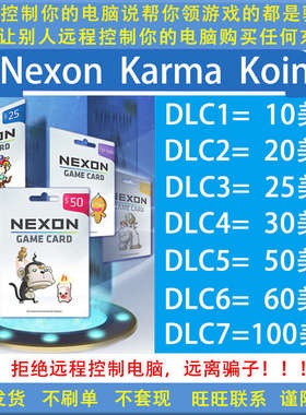 美国Nexon国际服POE/DFO冒险岛Karma Koin点卡KK 10 50 100美卡
