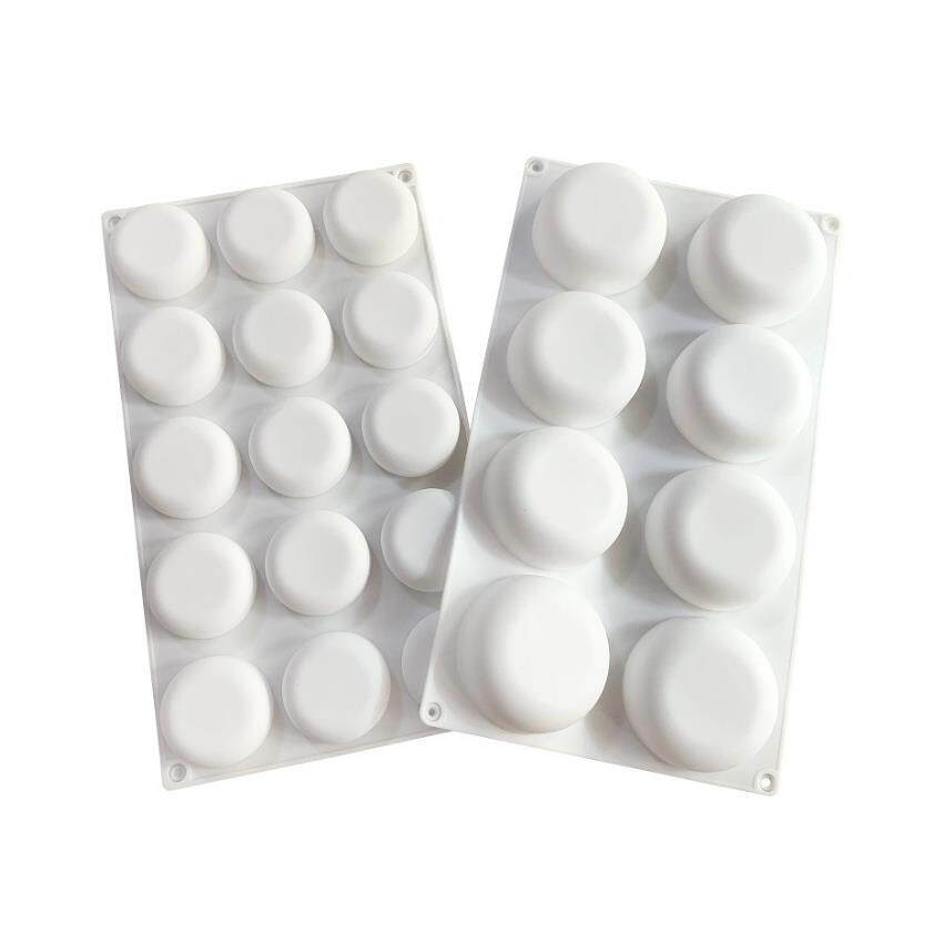 15连8连硅胶圆柱手工皂饼干蛋糕巧克力模具十五孔标准圆形耐高温