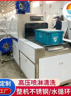 通过式热碱水高压喷淋洗筐机360°洗箱机洗筐机厂家