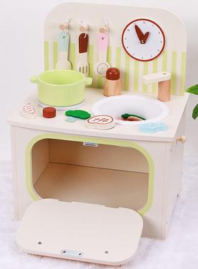 儿仿真迷你家煮饭童做饭厨房套装组合早教益智孩过家女餐厨具UNE