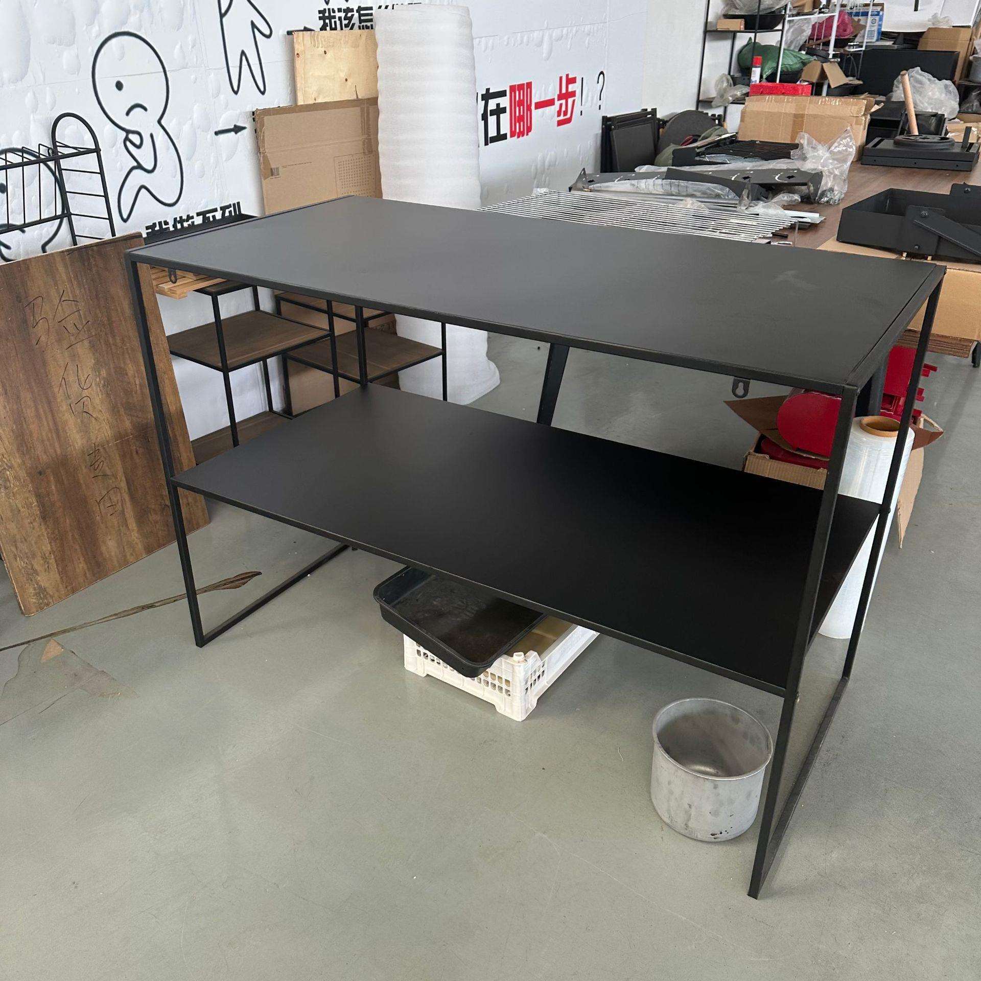 简约家用置物架铁艺书架烤漆柜子展示台玄关台装饰墙边桌玄关柜子