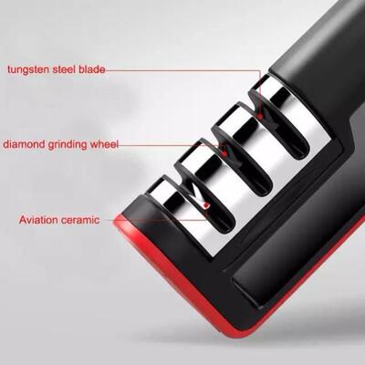 3 Stages Knife Sharpener Non-Slip Silicone Knife Grinder