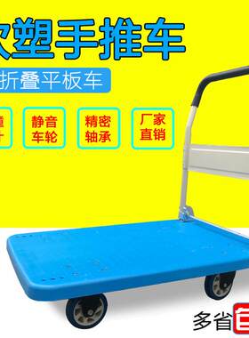简易家用迷你小型手推车搬运拉货轻便多功能折叠便携式塑料平板车