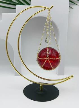 金属月亮吊篮 水晶球底座 球托 水晶工艺品支架
