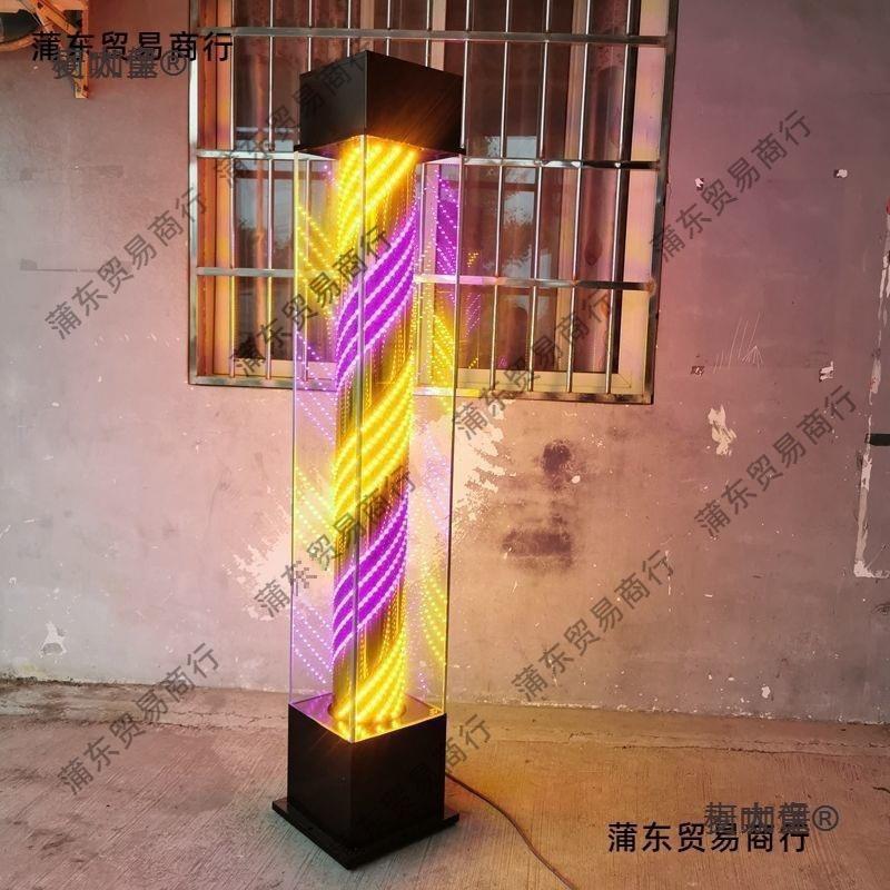 理发店转发落地灯户外防水廊标志灯炫彩玻璃美发店灯箱可MYX垒批