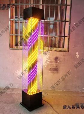 理发德店灯落地户外防水发廊标志灯炫彩MUY玻转璃发店美灯箱可批