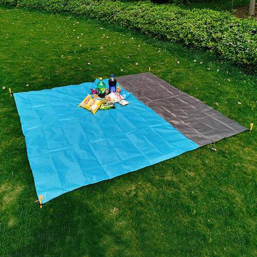 布外野营尼龙口袋野餐垫携折叠防水防潮咨询客服垫涤户纶格子沙便