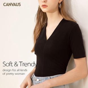 slim cotton Womens neck fit women sleeved short shirt