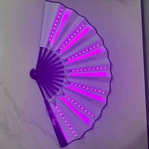 Glow Folding LED Fan Dancing Lights Night Show DJ Fluorescen