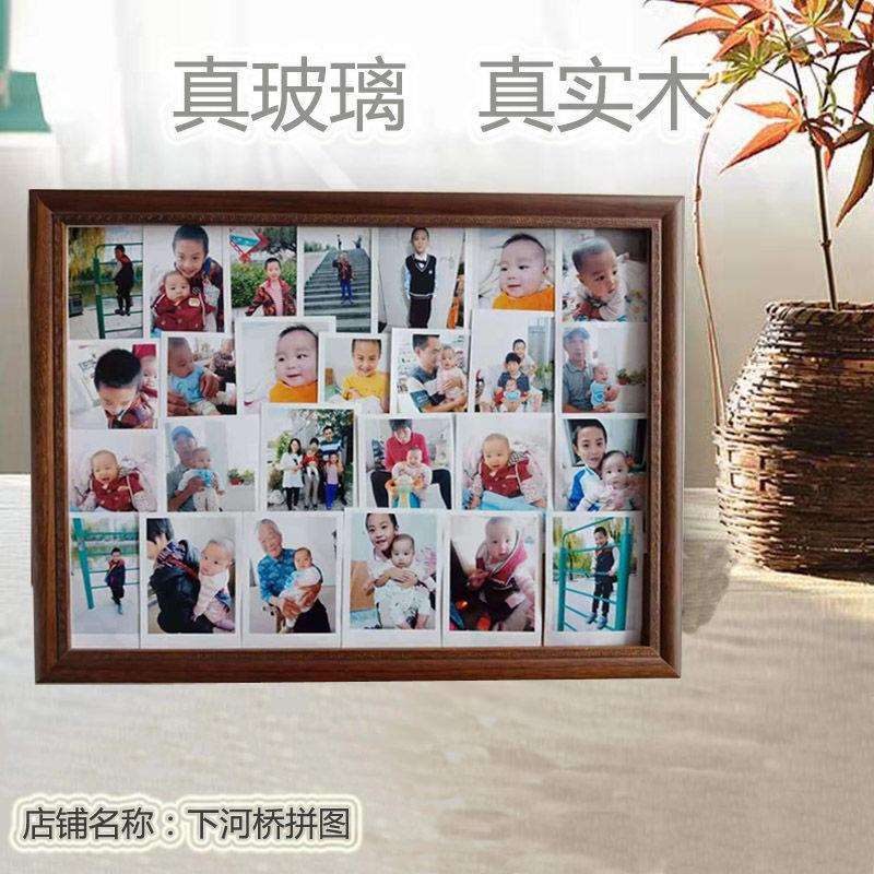 传统老式玻璃相框挂墙大尺寸全家福裱框可放多张老照片纪念品