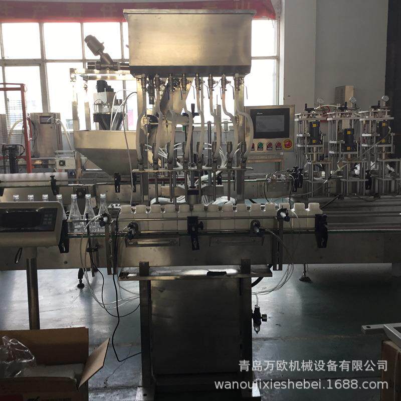 全自动自流式液体灌装机直线液体玻璃水防冻液灌装机厂家直供