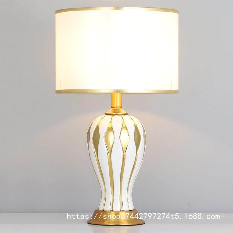 美式乡村陶瓷台灯具书房卧室复古装饰床头创意样板房家居台灯装饰