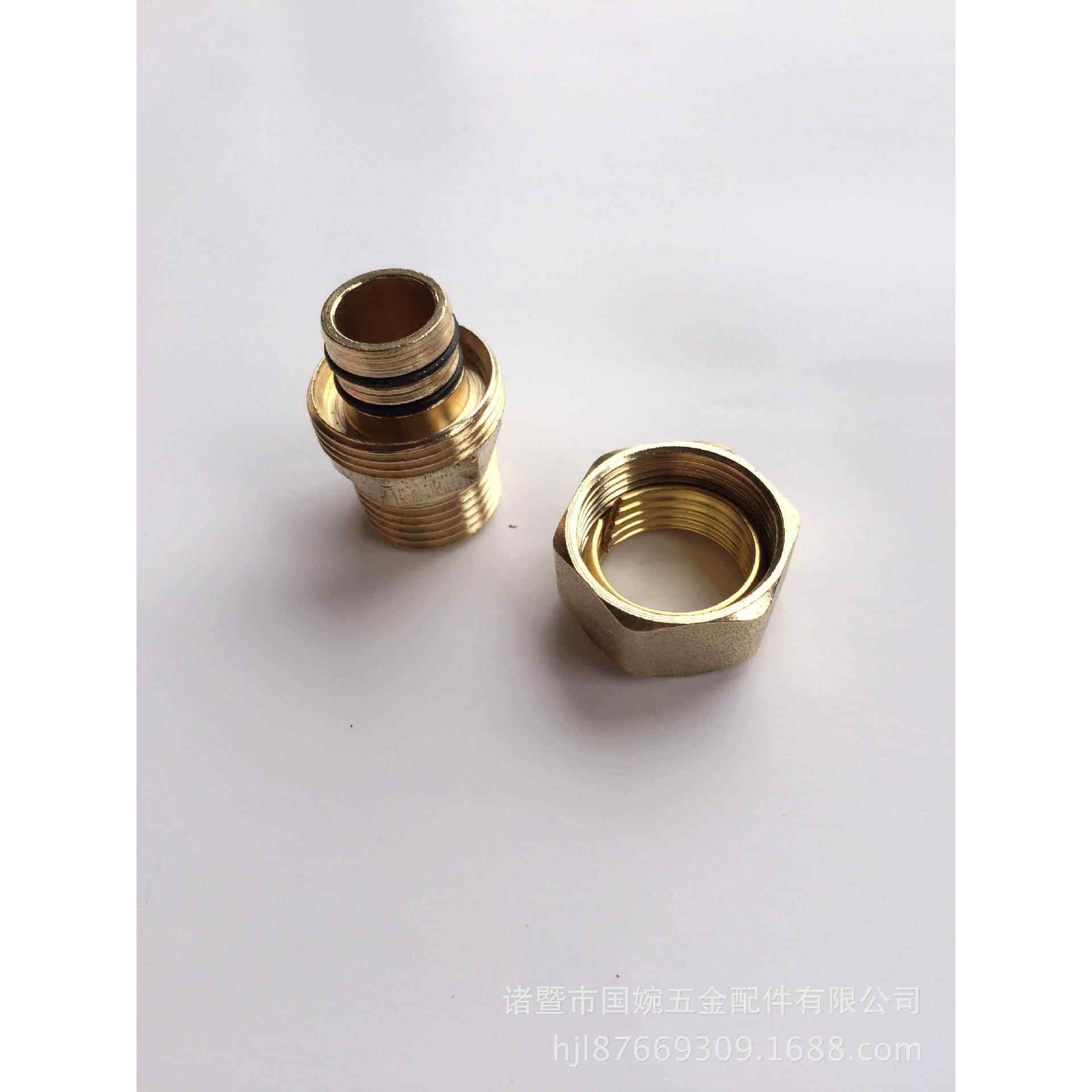 国巨20*1/2外丝直接 卡套式铜管件 铝塑管铜接头