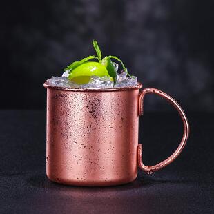 铜杯Moscow Mule金属马克杯 莫斯科骡子鸡尾酒杯玫瑰金版 酒吧传奇