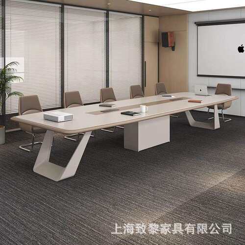大型烤漆会议桌长桌简约现代 办公工作台会议室洽谈接待桌椅组合