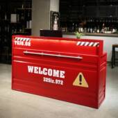 工业风转角收银台美式 店健身房前台接待台 复古酒吧吧台奶茶店服装