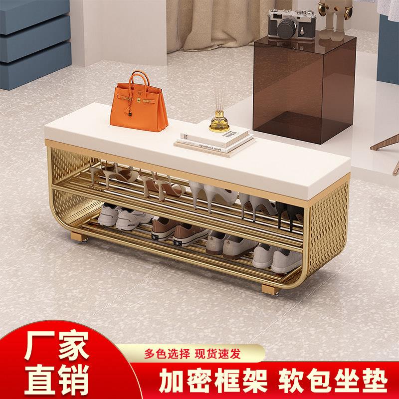 入户玄关换鞋凳家用门口可坐式穿鞋坐凳软包长条试衣间沙发凳鞋架