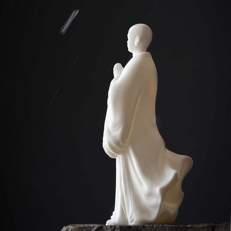 九造创意陶瓷小和尚禅宗摆件中国风家居客厅人物摆件书房古架摆件