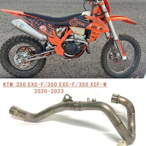 KTM250EXC-F/350EXC-F/350XCF-W钛合金二冲越野排气管前段20-23年