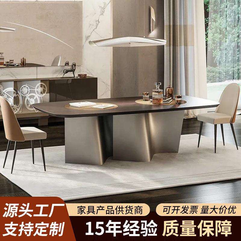 耐用现代豪华大理石餐桌椅套装8餐厅套装12座餐桌家具