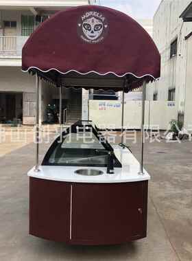 展动示雪糕冰棒冰激凌车 商用移式花车784风冷除无雾结霜冷冻冷