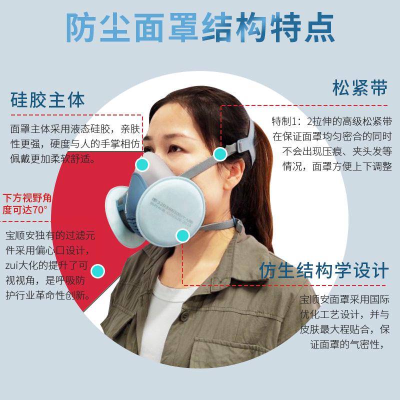 防尘口罩防工业粉尘硅胶面罩煤矿KN100防护面具打磨装修