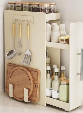 新款层厨房BNF窄款调料架面台抽拉式多防尘收纳油盐酱味醋调料置