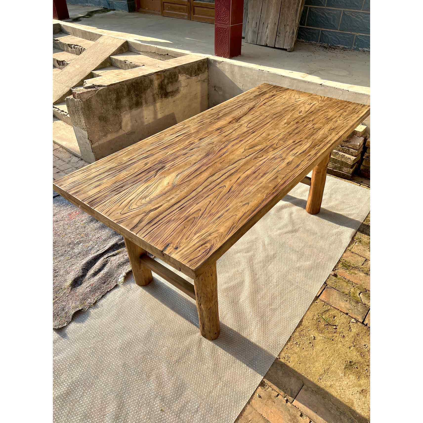 老榆木桌子复古茶吧桌原餐木实桌木桌子台长桌书桌PYB阳台桌民宿