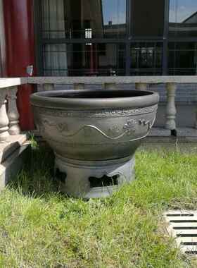 高档鱼莲花盆径80cm缸泥盆金缸荷花缸乌龟缸睡直莲盆碗莲超大陶瓷