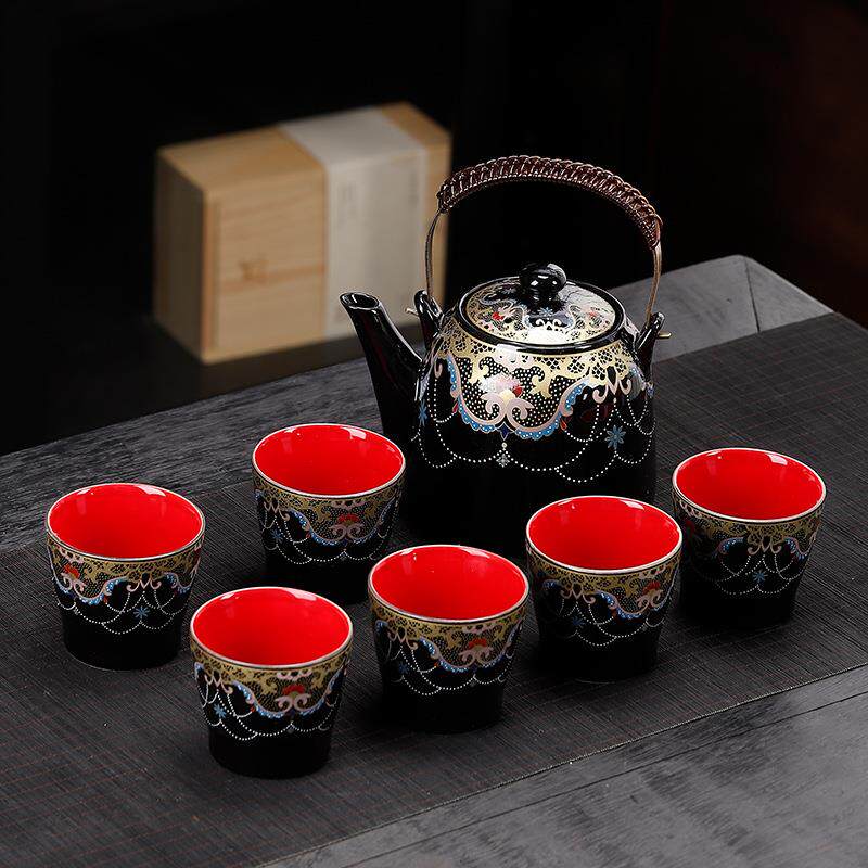 7头茶具套装钧窑窑变特色复古功夫茶壶茶杯大容量家用泡茶整套