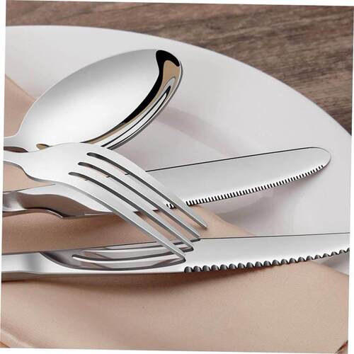 Stainless steel western cutlery knife, fork and spoon set