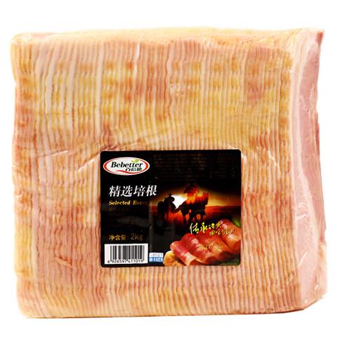 百倍德精选培根肉片2kg/包邮纯五花肉商用家用烘焙用于手抓饼烧烤