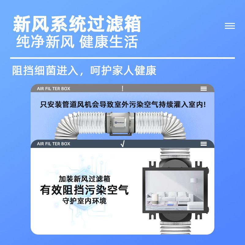 室外新风系统空气化Pm2.净JHX过5箱前置净化器室内除霾滤箱