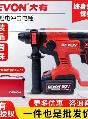 大有5401锂电无刷电锤钻电镐三用充电式冲击钻多功能大功率电动工