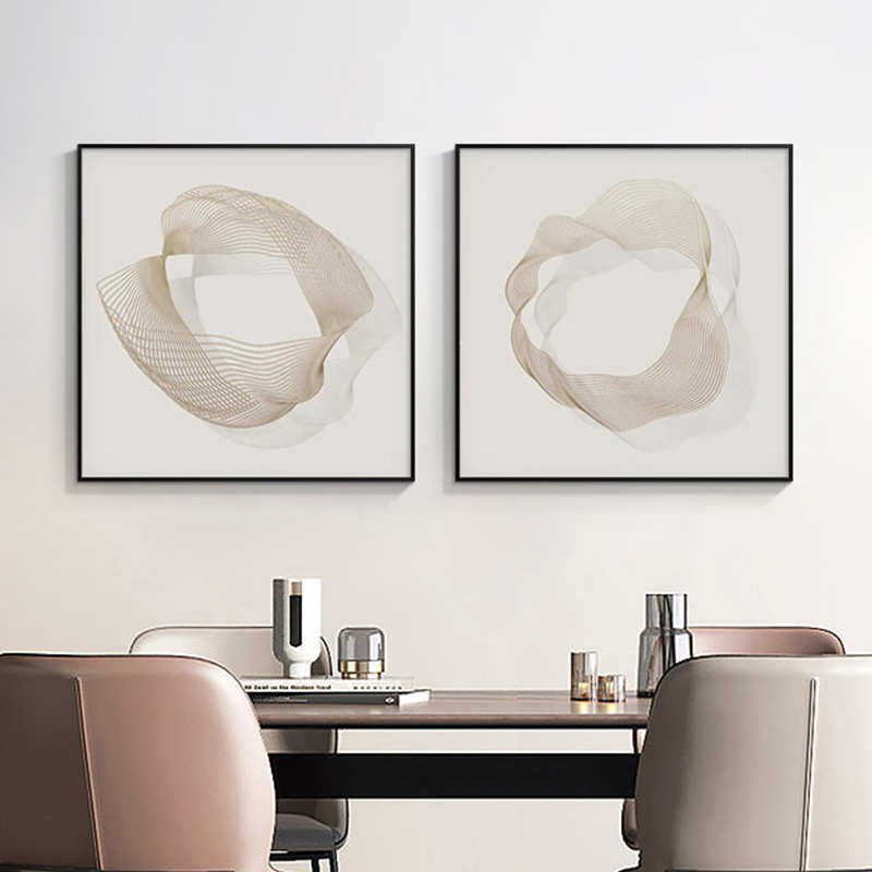 后现代抽象线条简约装饰画沙发背景墙面艺术轻奢壁画双联组合挂画,家居饰品,现代装饰画,淘宝优惠券,粉丝福利购,淘宝优惠卷