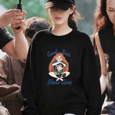 日本代购许我耀眼赵露思同款黑色卫衣女秋冬加绒美式复古中长上衣