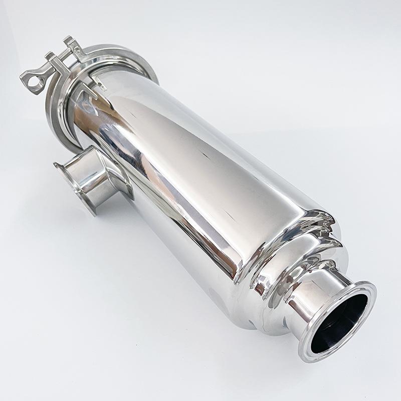 盼特304不锈钢快装角式过滤器卫生级活接卡盘管道直角分离器新款