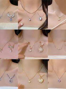 ins珍珠爱心钛钢项链百搭项链