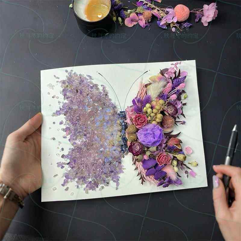永生蝴蝶干花diy七夕手工礼物标本画蝴蝶相框材料亲手制作送男友,家居饰品,标本类装饰画,淘宝优惠券,粉丝福利购,淘宝优惠卷