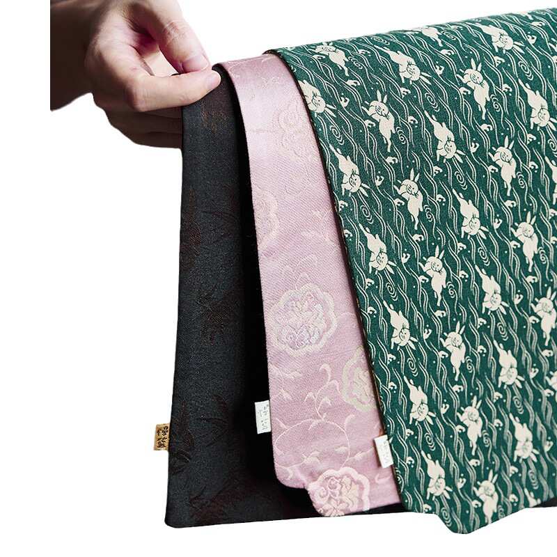 慢蓝香云纱茶席垫子国风新中式禅意茶具干泡台壶承垫桌垫布艺双面