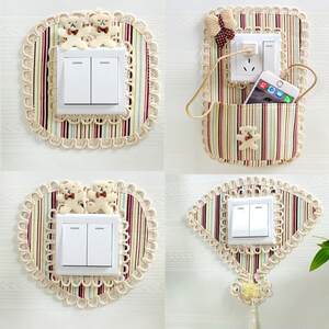 开关保护套布艺开关装饰墙贴家用防脏简约现代客厅卧室插座边框套