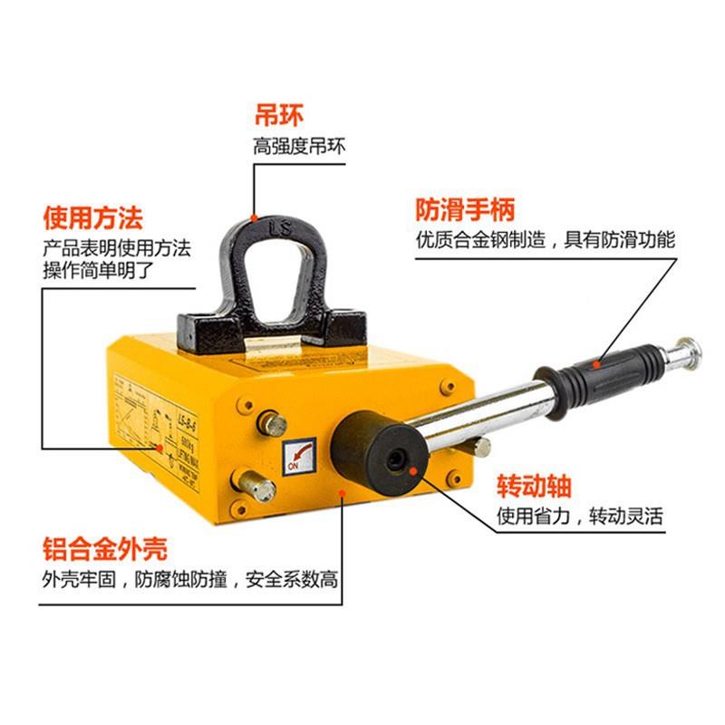 工厂现货工码仓库用头薄板厂永磁起重器双ML00KG磁起重器攻丝机路