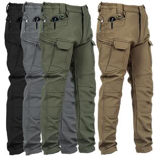 Men's Fleece Lined Winter Waterproof Work Pants with Pockets